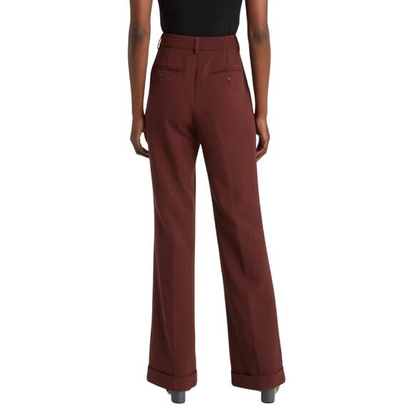 Paige Aracelli High Rise Trouser Pant Mahogany Brown Size 0 Suit Trousers NWOT - Picture 2 of 16
